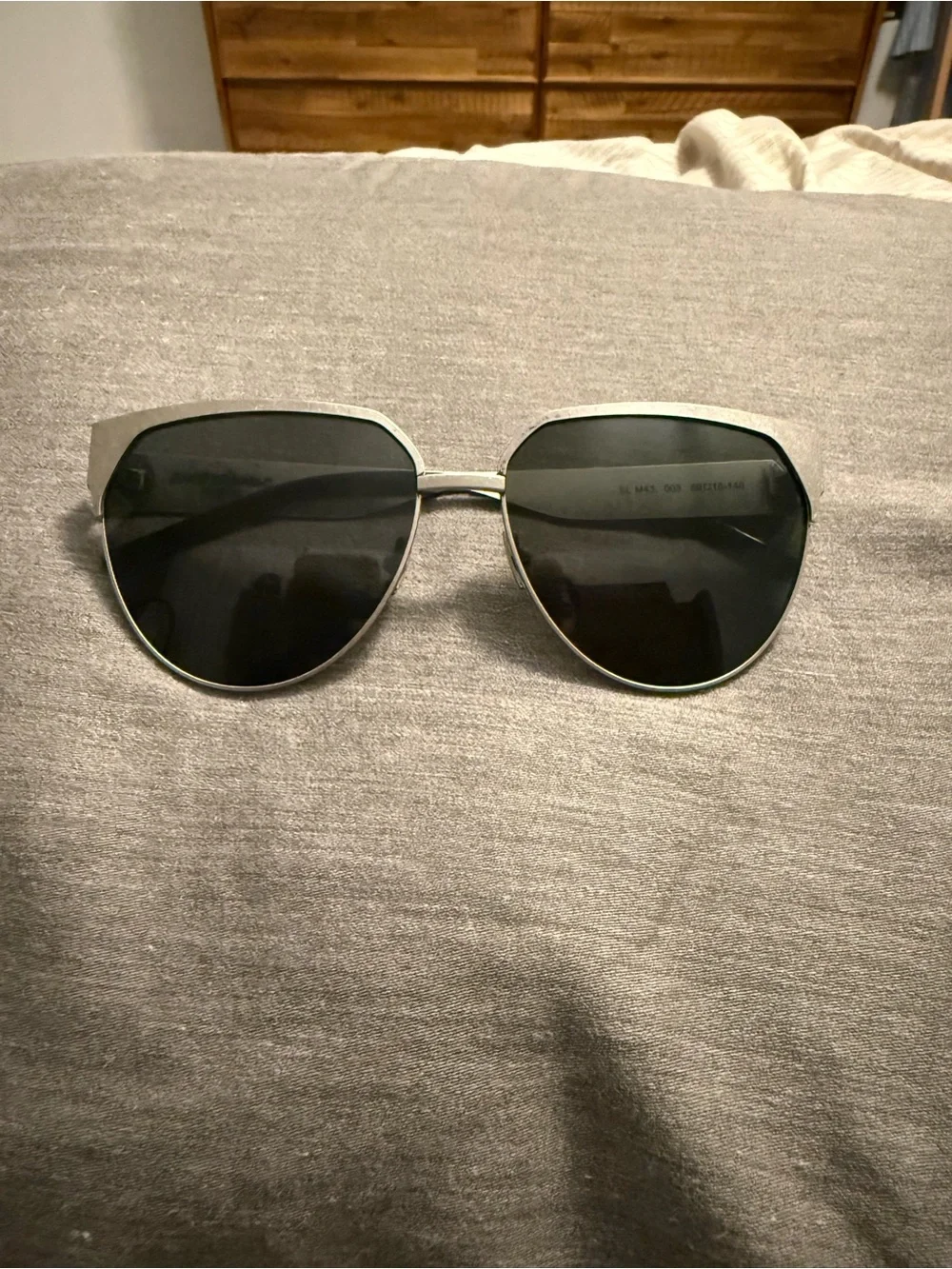 YSL Saint Laurent Silver Metal Womens Sunglasses SL M43